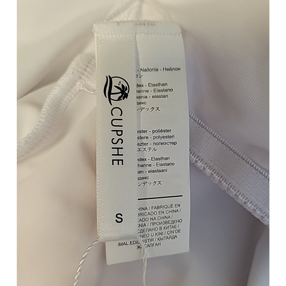 New Cupshe Colorblock One Piece Swimsuit Orange Peach‎ Tie Waist Summer Size S - Picture 8 of 10